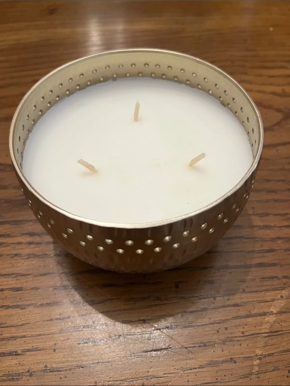 Anthropologie Melina Metal three wick candle, new